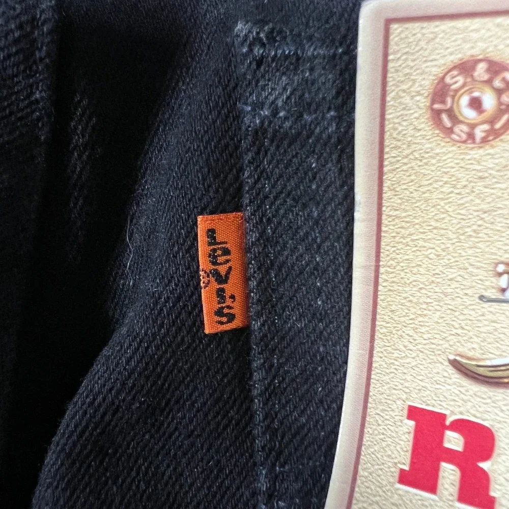 Vintage Levis 505 Jeans Mens 30x32 New Made In USA 90s Orange Tab Black Straight